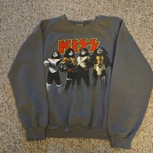 Vintage Style Kiss 1970's Rock Band  Crew Neck Sweatshirt